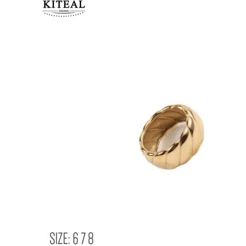 KITEAL Fashion Design Gold Vermeil size 6 7 8 Female Friend ring Retro and old, weaving twist prices in euros accessories