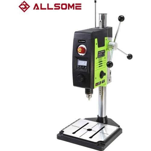 ALLSOME 800W Benchtop Drill Press 6-Speed1.5-13mm Chuck Mini Drilling Machine For Woodworking