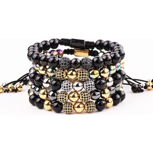 New Fashion Men Jewelry Natural Stone Beads Friendship Custom Macrame Bracelet For Female