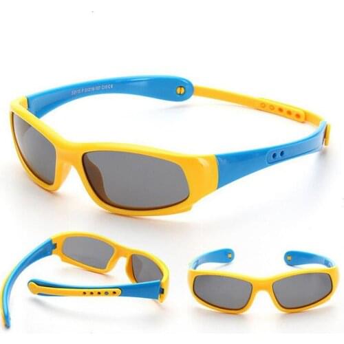 No easily broken Kids TR90 Polarized Sunglasses Hang Neck Children Safety Brand Glasses Flexible Rubber Oculos Infantil