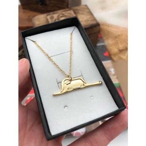 Baby Elephant in Snake Necklace Little Le Petit Prince Necklace Story Cartoon Image Necklace Cute Animal charm Necklaces jewelry