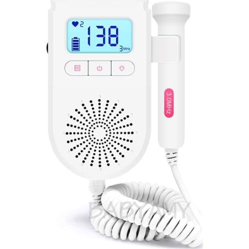 Portable Pregnant Ultrasonic Fetal Doppler Prenatal Heart Rate Monitor LCD Ultrasound Baby Doppler 3Mhz
