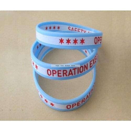 Custom Section Elastic Rubber Silicone Wristbands Logo Star Text Carved Promotion Bands Deboss Logo Color filled