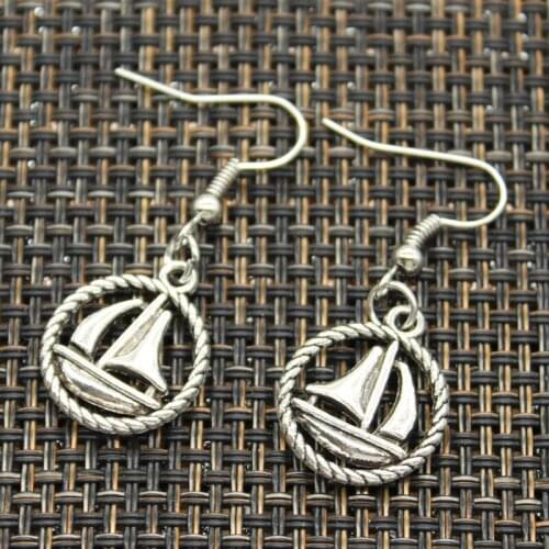 New Fashion Handmade Speedboat Yacht Motorboat Sailing Ship Boat Pendants DIY Earrings For Women Party