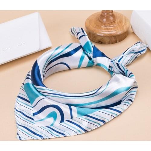 Fashion Square Women Girl Elegant Flight Attendants Hotel Waiter Business Imitate Silk Scarf printing Korean style Gift 50*50cm