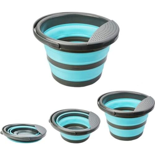 4/10l Folding Birdbasin Shrinkage Bucket With Filtration Function For Kitchen And Field Use Shrinkage Does Not Occupy Space