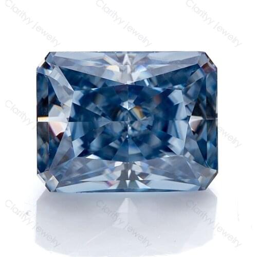7x9mm High Quality Excellent Dark Blue Radiant Cut D VVS1 Professional Loose Moissanite Supplier Factory Accept Customzation