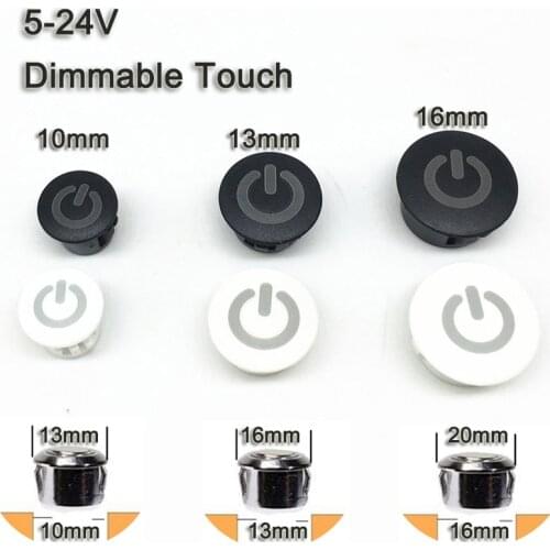Smart Home Touch Sensor Button Dimmable Controller 19mm Switch for DC5V 12V 24V Smart Home Led Tape LED Dimmer Controller