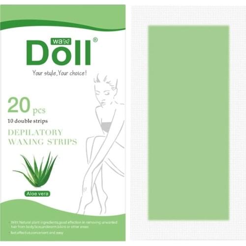 DOLL WAX 20 Pieces of Body Bikini Hair Removal Wax Stick Single-Sided Non-Woven Wax Tape Disposable Wax Paper for All Skin Types