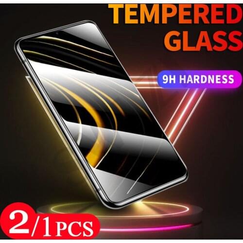 2-1pcs 9H phone screen protector for Xiaomi POCO M2 M3 X2 X3 C3 F2 pro F3 GT Tempered glass xiaomi pocophone F1 protective film