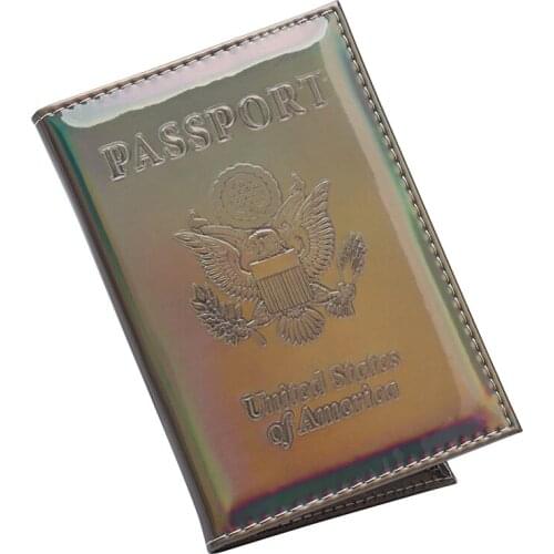 The USA Mirror soft green fashion International standard size passport cover waterproof solid pu leather Suitable for everyone