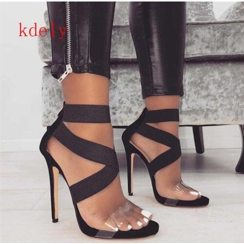 2020 Hot Summer New Sexy Yellow Purple Women Sandals Pumps Open Toe Buckle Strap Sandals Women Stiletto Fashion Sandals Shoes