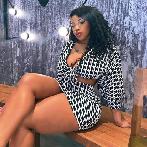 Plus Size Women Clothing Two Piece Skirt Sets for Women Elastic Waist Above Knee Hight Waist Belt Casual Wholesale Dropshipping