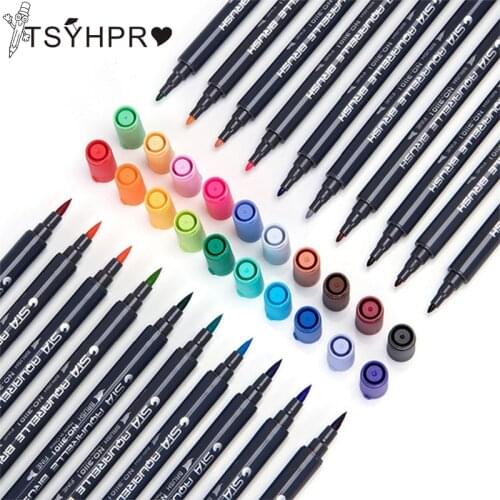 12/24/36/48 Colors Lettering Markers Dual Tip Brush Pen Sketching Markers for Drawing Art Supplies