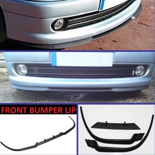 For Peugeot 306 CUPRA R Front Bumper Lip Universal 3pcs Diffuser Black Bumper Lip Spoiler Body Kit Tuning Protector Quality