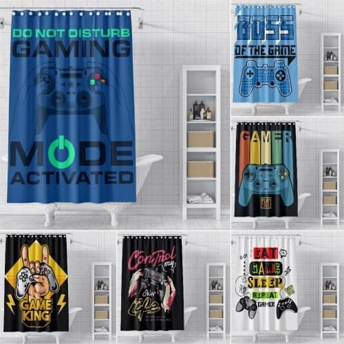3D Printrd Gamepad Bathroom Curtain Gamer Shower Curtains For Bathroom Waterproof Polyester Bath Cover Toilet Door Curtain