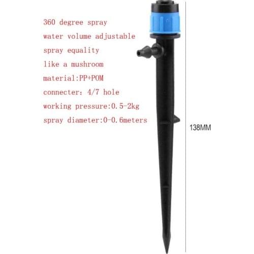 4pcs Dripper Fixed Holder 360 Degree Scattering Sprinklers Flow Adjustable Home Garden Micro Spray Rotating Nozzle Irrigation