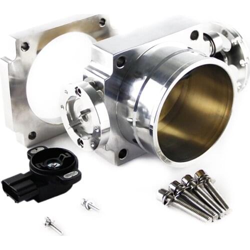 90Mm Reverse Throttle Body with TPS Sensor for Toyota Supra 1JZ Black(Silver)