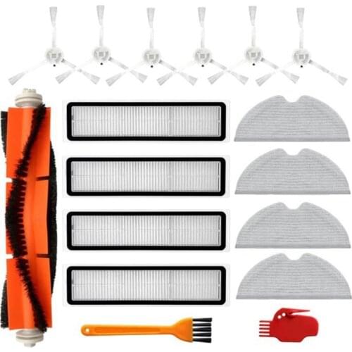 Accessories for Dreame D9 Vacuum Cleaner Parts,Include 1 Main Brush,6 Side Brush,4 Filters,4 Mop Cloth,2 Cleaning Brush
