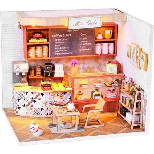 Wooden Diy cottage afternoon tea time hand-assembled architectural model cottage creative birthday gift doll house