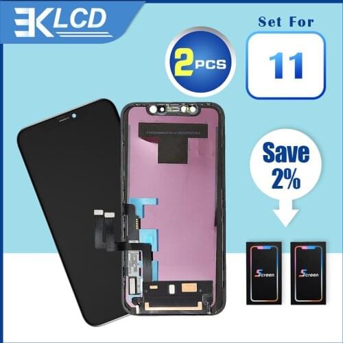 Elekworld 2 Pcs Set for iPhone 11 TFT incell OEM LCD Display Touch Screen With 3D Touch Digitizer Assembly EK ZY TM quality Test