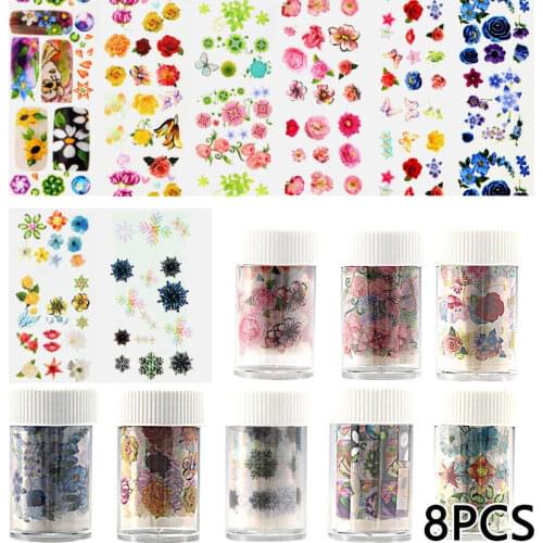 The New 100x3.4cm Nail Foils Flower Pattern Nail Sticker Nail Art Transfer Foil Manicuring DIY Tips Sticker Decoration