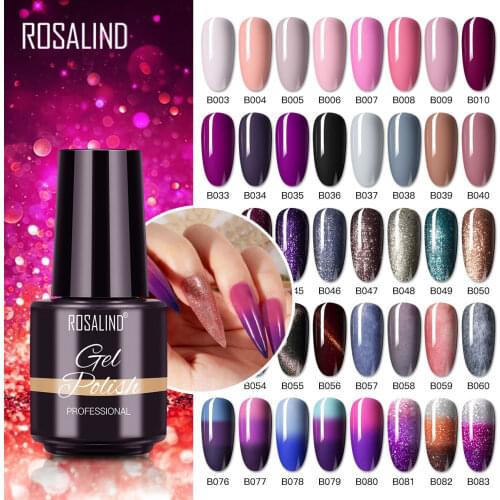 ROSALIND Gel nail polish 86 Colors 7ml Hybrid Varnish for Semi Permanent Gel Manicure Nail Soak Off uv Shining Series Nail Art