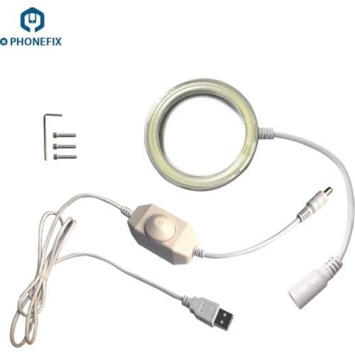 60pcs LED Light Illuminator Ring Lamp for Trinocular Stereo Zoom Microscope LED Light for Phone Motherboard PCB Chip Repair