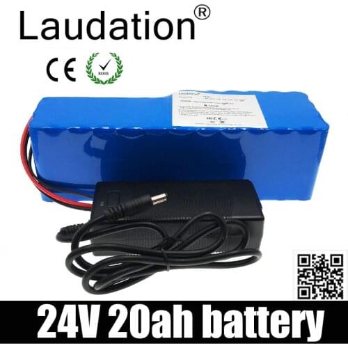 Laudation 24V 20ah Lithium Battery Built-in 18650 Pack For 250W 350W 500W 750W Electric Bicycle With 25A BMS And 29.4V2A Charger