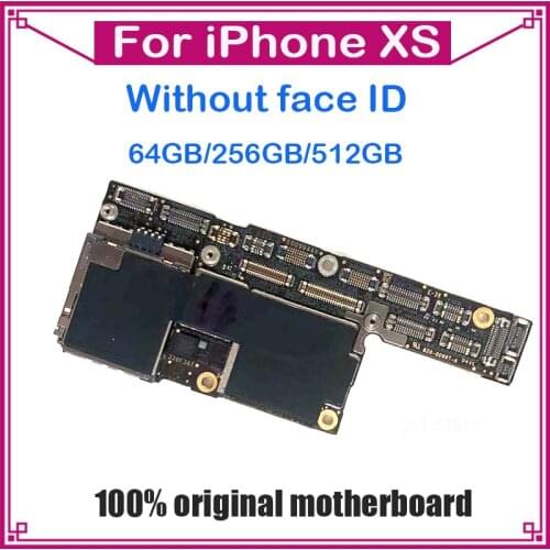 Good tested For iPhone XS Motherboard Without/NO Face ID Original unlocked For iPhone XS Logic Board 64GB 256GB 512GB Plate