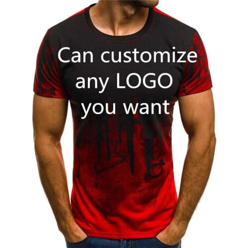 Mens T shirt Gradient Custom LOGO Print T Shirt Men Summer Casual Fashion Cotton short sleeve High Quality Harajuku hiphop Tops