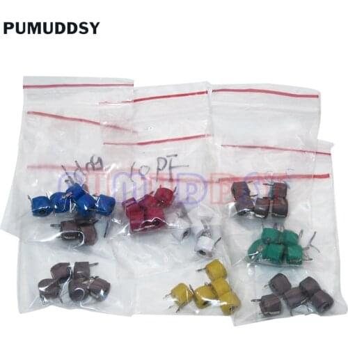 45PCS Variable Trimmer Capacitor Assorted Kit JML06 5pf 10pf 20pf 30pf 40pf 50pf 60pf 70pf 120pf Adjustable Capacitors Set Pack