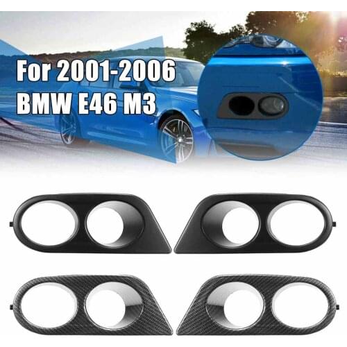 Pair Car Front Bumper Fog Light Covers Dual Hole Plastic For BMW E46 M3 2001-2006 Surround Air Duct Car styling