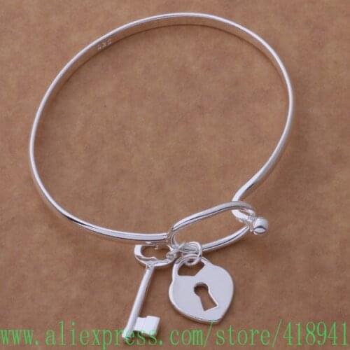 Silver Plated bangle bracelet, Silver Plated fashion jewelry Key combination suit bracelet /dxfamoma ayhajpoa AB029