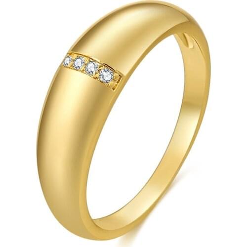 Simple Cubic Zirconia Round Rings For Women Men Wedding Gift Couple Ring Fashion Jewelry Crystal Anillos Mujer Size 6 7 8 9 10