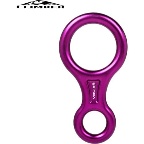 Rock Climbing Carabine 8shape Rigging Descender Aluminum Figure Belay Device Abseiling 35KN Eight Ring Downhill Equipment