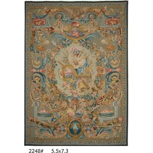 Pure handmade wool palace French Aubusson Gobelins Weave walls tapestry wide (152CM) 2248 5.3x7.45gc9tapyg9