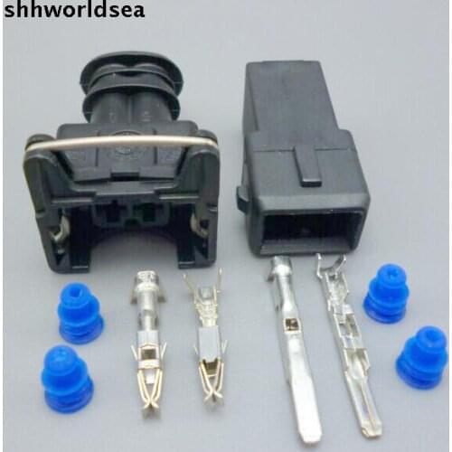 Shhworldsea 100sets EV1 Fuel Injector Plug nozzle Cars Waterproof 2 Pin way Electrical Wire Connector 282762-1/106462-1