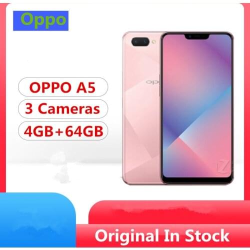 In Stock Oppo A5 Smart Phone Snapdragon 450 Android 8.1 6.2" Full Screen 4GB RAM 64GB ROM 13.0MP+8.0MP+2.0MP 4230mAh OTG