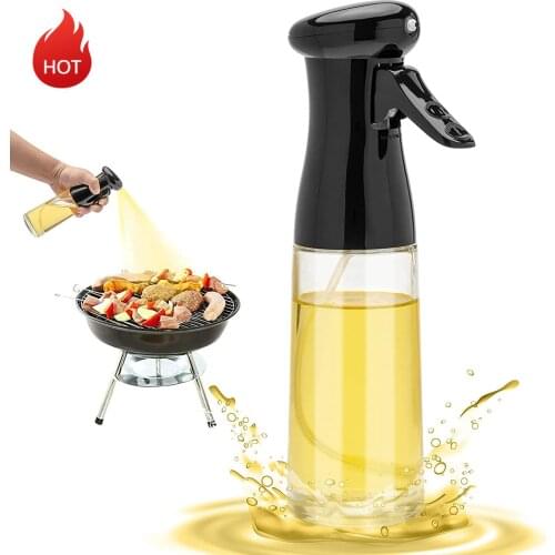 220ml Glass Oil Dispenser Bottle Spray Refillable Food Grade Oil Vinegar Spritzer Sprayer Bottles for Kitchen Air Fryer Baking
