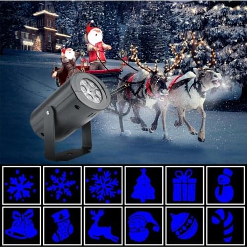 LED Christmas Snowflake Projector Light Outdoor Waterproof Light Show Projector Starry Xmas Garden Landscape Lawn Stage Decor