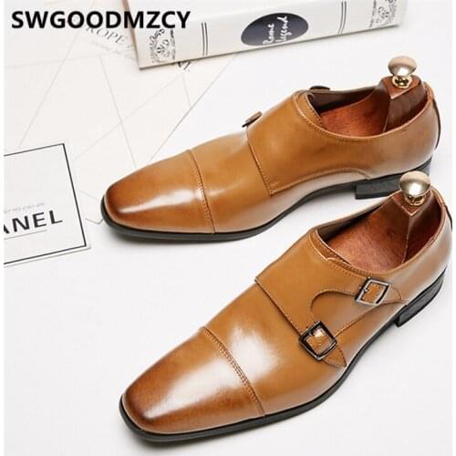 Double Monk Strap Shoes Black Formal Shoes For Men Oxford Shoes For Men Italian Chaussure Homme Mariage Scarpe Uomo Eleganti