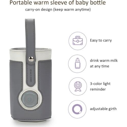 USB Baby Bottle Warmer Bag Portable Feeding Bottle Warmer,Baby Thermostat Bag for Travelling Outdoor