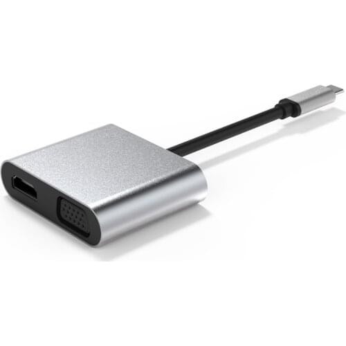 DeepFox 2 In 1 Usb Type C To 4k Hdmi Vga T Circle Type C Usb-c Video Converters Adapter Usb Hub Computer Hub Notebook Hub