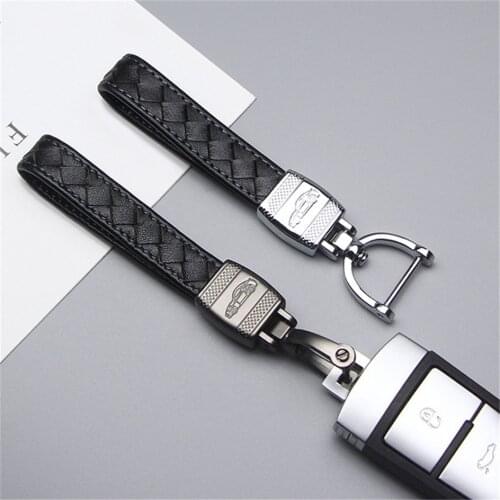 360 Degree Rotating Leather Car Keychain For PORSCHE CAYENNE MACAN DESIGN PANAMERA CAYMAN Key rings Car Model Carving Keyring