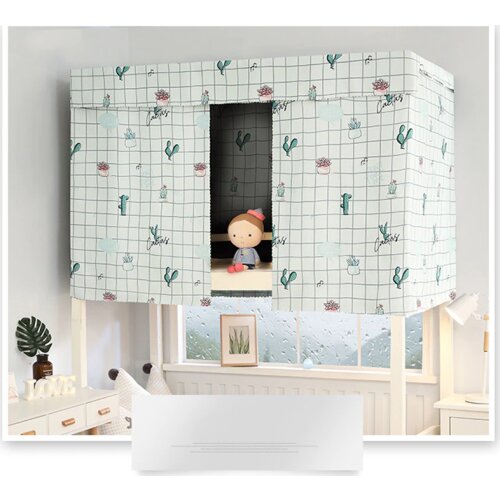 Printed Dormitory Bed Curtain With Rope & Clasp College Single Bed Shade Cloth for Bunk Bed 2x1.2m/2x1.5m Student Mosquito Net