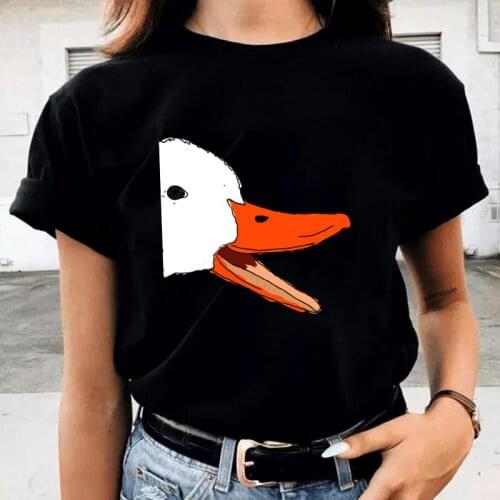Funny Duck Women Clothing Cartoon Short Sleeve Female Tops Tees Printed Cute T Shirts Summer Drop Shipping Ladies T-shirt