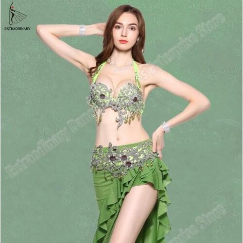 New Women Oriental Dance Costumes Top Bellydance Hip Scarf Carnaval Belly Dance Bra belt Set Performance Clothes Sexy