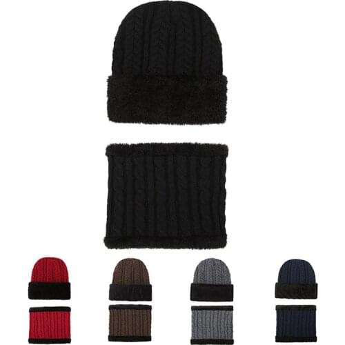 2021 Winter Hat Beanies Unisex Hats Scarf Warm Breathable Wool Knitted Hat For Mens Cap Sets