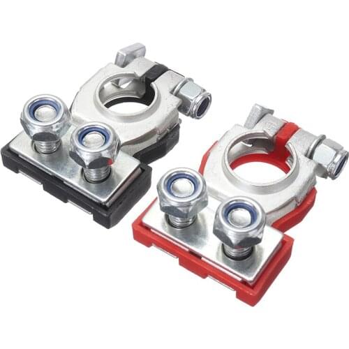 1pair 6V 12V Aluminum Magnesium Car Red Black Positive Negative Battery Terminals Clamp Connectors Auto Truck Accessories Tool